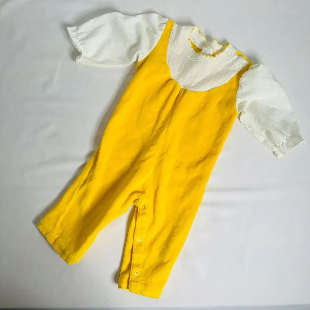 Vintage Yellow and White Kids Romper - Picture 2 of 7